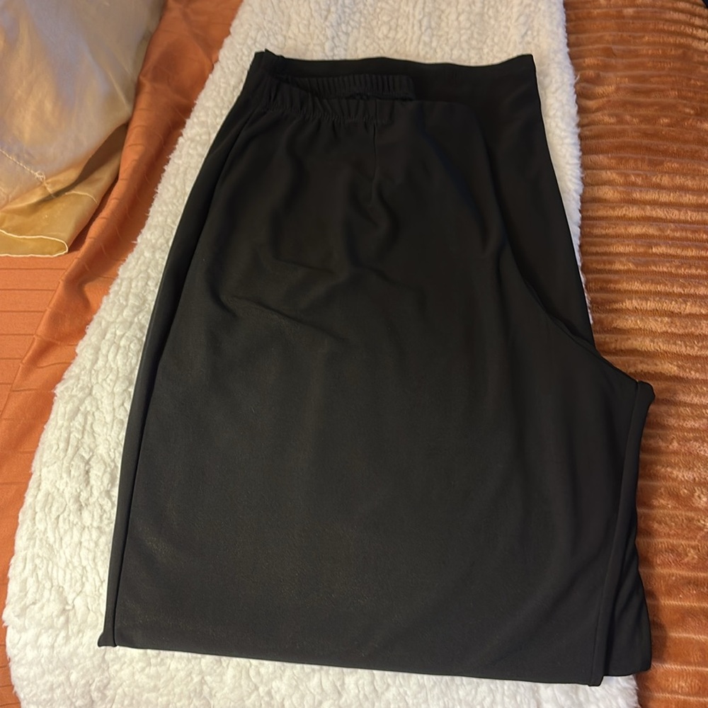 Women’s slacks (2) pairs flare dress pants. Soft fabric elastic waist in PL - Picture 4 of 10